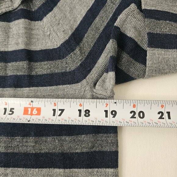 Banana Republic Merino Wool Striped Mens Sweater Size M Pullover Round Neck - Picture 7 of 8